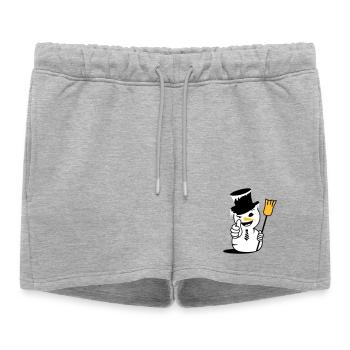 Un bonhomme de neige cool avec le pouce vers le haut - Short de survêtement femme premium - gris chiné - Devant - AI Model Female 172 light (172cm)