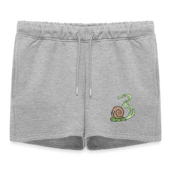 Escargot 3e anniversaire - cadeau 3 ans - Short de survêtement femme premium - gris chiné - Devant - AI Model Female 172 light (172cm)