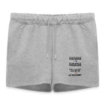 Je n'ai pas Voulu de Votre Première Dose - Humour - Short de survêtement femme premium - gris chiné - Devant - AI Model Female 172 light (172cm)