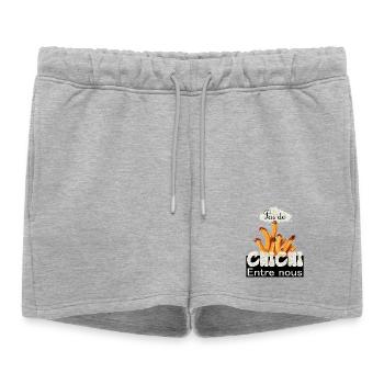 Pas de chichi entre nous - Short de survêtement femme premium - gris chiné - Devant - AI Model Female 172 light (172cm)