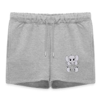 Bébé Éléphant Animal Drôle Porter Bébé Éléphant - Short de survêtement femme premium - gris chiné - Devant - AI Model Female 172 light (172cm)