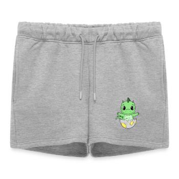 Naissance de bébé Oeuf Dino Naissance - Short de survêtement femme premium - gris chiné - Devant - AI Model Female 172 light (172cm)
