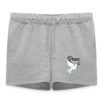 PAIX Colombe de la Paix - Short de survêtement femme premium - gris chiné - Devant - AI Model Female 172 light (172cm)