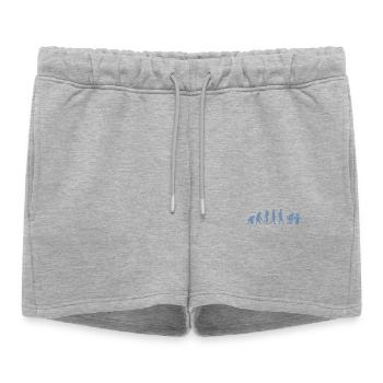 Évolution de Gamer Gambler Nerd Geek Progamer - Short de survêtement femme premium - gris chiné - Devant - AI Model Female 172 light (172cm)