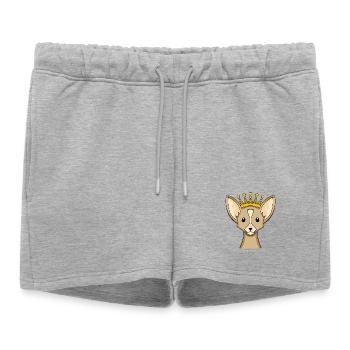 Chien avec couronne - Chihuahua avec couronne - Short de survêtement femme premium - gris chiné - Devant - AI Model Female 172 light (172cm)