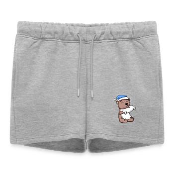 Bébé ours - Short de survêtement femme premium - gris chiné - Devant - AI Model Female 172 light (172cm)
