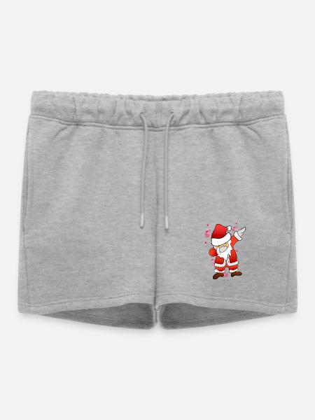 Dabbing Nikolaus - Frauen Premium Organic Sweatshorts - Grau meliert