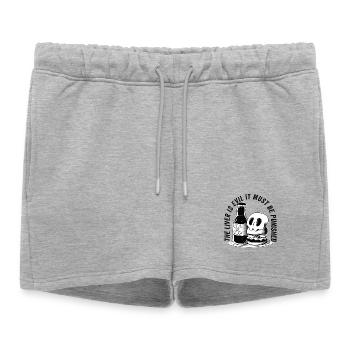 The liver is evil and is punished - Women’s Premium Organic Sweatshorts - heather grey - Front - AI Model Female 172 light (172cm)