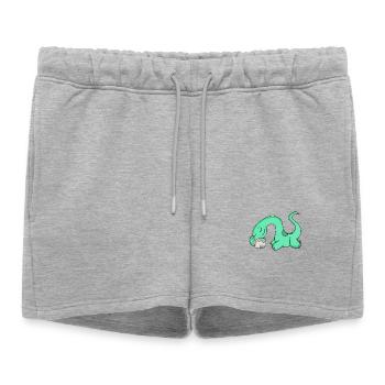 Dinosaurs with Baby Dinosaurs - Women’s Premium Organic Sweatshorts - heather grey - Front - AI Model Female 172 light (172cm)