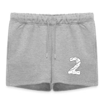 2 - Short de survêtement femme premium - gris chiné - Devant - AI Model Female 172 light (172cm)