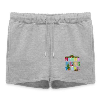 Joyeux Noël à tous Dire - Short de survêtement femme premium - gris chiné - Devant - AI Model Female 172 light (172cm)