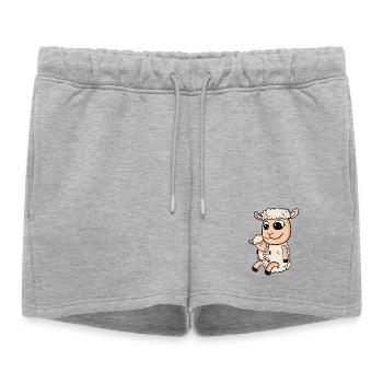 Moutons avec bébé moutons - Short de survêtement femme premium - gris chiné - Devant - AI Model Female 172 light (172cm)