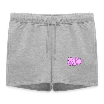 Cochon avec bébé cochon - Short de survêtement femme premium - gris chiné - Devant - AI Model Female 172 light (172cm)