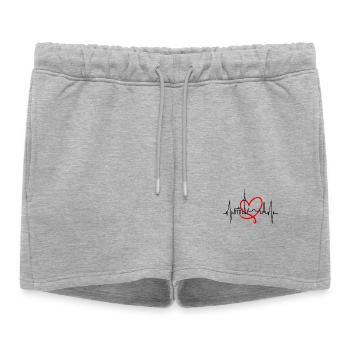 Berlin Skyline Heartbeat Heart Love Love Berliners - Short de survêtement femme premium - gris chiné - Devant - AI Model Female 172 light (172cm)