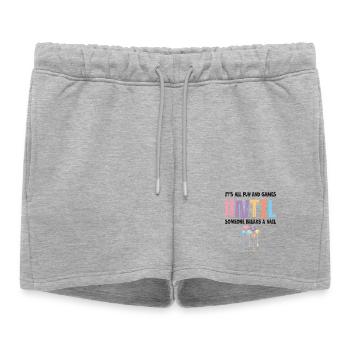 Tout juste du plaisir et des jeux pour les prothésistes ongulaires - Short de survêtement femme premium - gris chiné - Devant - AI Model Female 172 light (172cm)