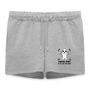 Ours polaire Ours polaire Environnement Protection du climat Conservation de la nature - Short de survêtement femme premium - gris chiné - Devant - AI Model Female 172 light (172cm)