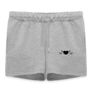 Cœur Noir - Short de survêtement femme premium - gris chiné - Devant - AI Model Female 172 light (172cm)