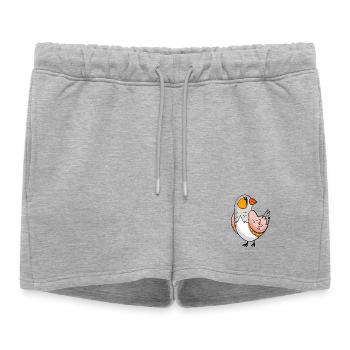 Zebra finch bird - Australian zebra finch - Women’s Premium Organic Sweatshorts - heather grey - Front - AI Model Female 172 light (172cm)