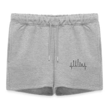 Shanghai Skyline Heartbeat Chine J’aime Shanghai - Short de survêtement femme premium - gris chiné - Devant - AI Model Female 172 light (172cm)