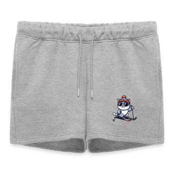 Ski britannique à poil court (Shorthair Skiing) Hiver - Short de survêtement femme premium - gris chiné - Devant - AI Model Female 172 light (172cm)