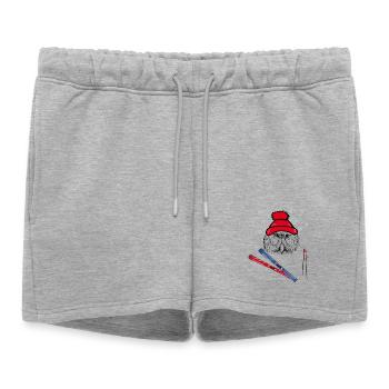 Sauteurs à ski, sports d’hiver - Short de survêtement femme premium - gris chiné - Devant - AI Model Female 172 light (172cm)