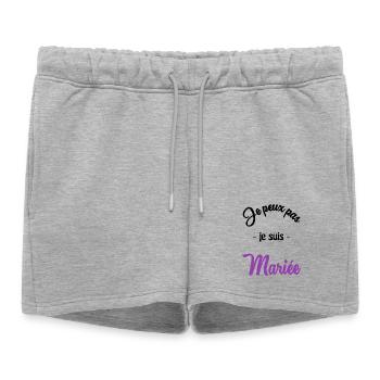 EVJF. MARIEE. TEAM. TEAM MARIEE. FUTURE MARIEE - Short de survêtement femme premium - gris chiné - Devant - AI Model Female 172 light (172cm)