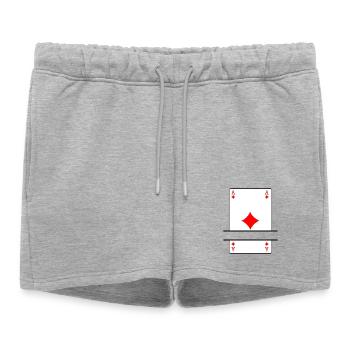 Carte à jouer as de carreau avec espace bannière - Short de survêtement femme premium - gris chiné - Devant - AI Model Female 172 light (172cm)