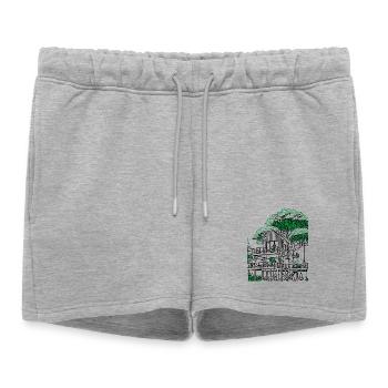 Cabane dans les arbres - Short de survêtement femme premium - gris chiné - Devant - AI Model Female 172 light (172cm)