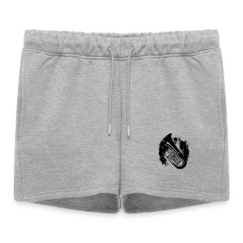 Dessin de tuba - Short de survêtement femme premium - gris chiné - Devant - AI Model Female 172 light (172cm)