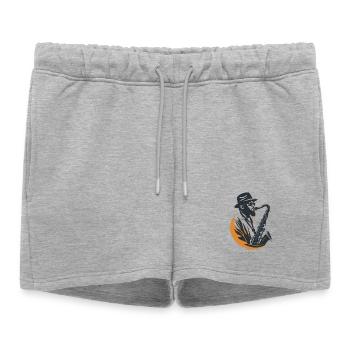 Graphisme Saxophoniste - Short de survêtement femme premium - gris chiné - Devant - AI Model Female 172 light (172cm)