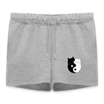 Yin et Yang Chats Chat Propriétaire Bouddhisme Graphique - Short de survêtement femme premium - gris chiné - Devant - AI Model Female 172 light (172cm)
