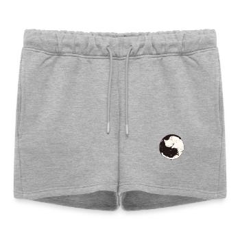 Yin et Yang bouddhisme graphique chats chat support - Short de survêtement femme premium - gris chiné - Devant - AI Model Female 172 light (172cm)