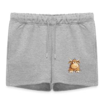Drôle de bétail écossais Highland Highlanders - Short de survêtement femme premium - gris chiné - Devant - AI Model Female 172 light (172cm)