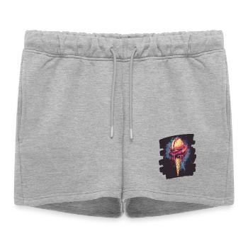 Crème glacée Crème glacée - Short de survêtement femme premium - gris chiné - Devant - AI Model Female 172 light (172cm)