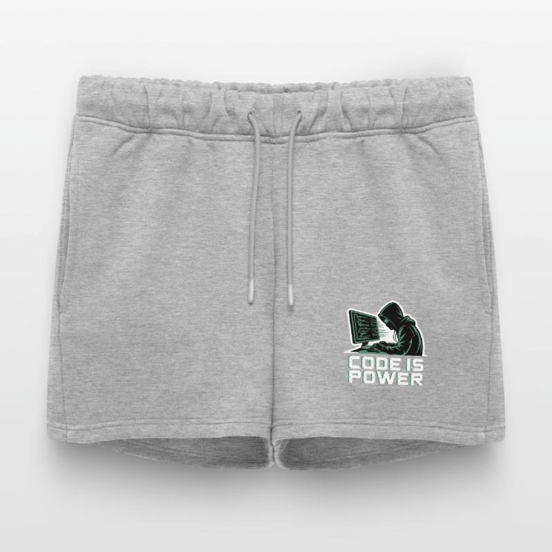 Cyber Hacker Code Infinity Design Women’s Premium Organic Sweatshorts
