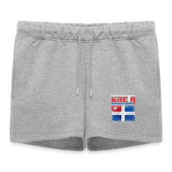 Puzzle créatif avec le drapeau norvégien - Short de survêtement femme premium - gris chiné - Devant - AI Model Female 172 light (172cm)