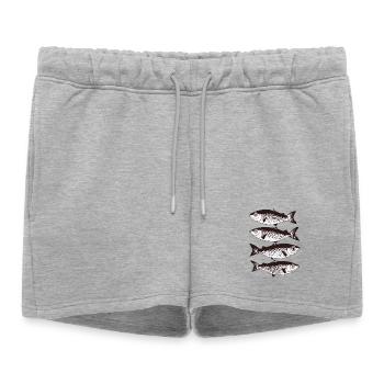 Motif de poisson stylisé - Short de survêtement femme premium - gris chiné - Devant - AI Model Female 172 light (172cm)