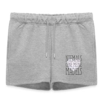 Mes filles disent - Short de survêtement femme premium - gris chiné - Devant - AI Model Female 172 light (172cm)