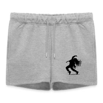 B-Girl Silhouette – Breakdance Groove - Short de survêtement femme premium - gris chiné - Devant - AI Model Female 172 light (172cm)