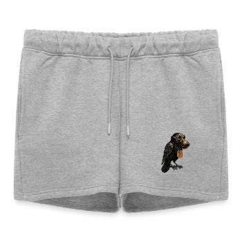 Underground - Corbeau Secteur 7 - Short de survêtement femme premium - gris chiné - Devant - AI Model Female 172 light (172cm)