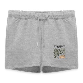 Herbes et racines – Sauge et gingembre - Short de survêtement femme premium - gris chiné - Devant - AI Model Female 172 light (172cm)