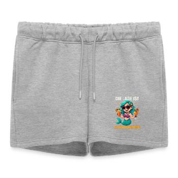 L’endroit est ivre, sirène - Short de survêtement femme premium - gris chiné - Devant - AI Model Female 172 light (172cm)