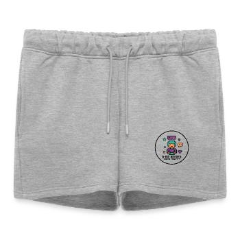 Pixel Gamer Retro 8-Bit Gaming Kult - Short de survêtement femme premium - gris chiné - Devant - AI Model Female 172 light (172cm)