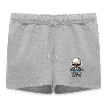 Plongeur Ocean Respect Dive - Short de survêtement femme premium - gris chiné - Devant - AI Model Female 172 light (172cm)