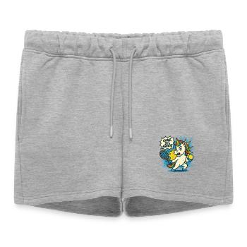 Tennis Unicorn Rétro, match de sets, Fun - Short de survêtement femme premium - gris chiné - Devant - AI Model Female 172 light (172cm)