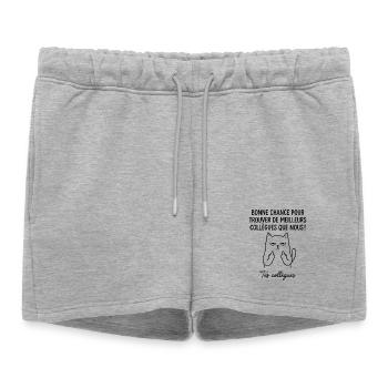 Départ collègue travail nouvel emploi bonne chance - Short de survêtement femme premium - gris chiné - Devant - AI Model Female 172 light (172cm)