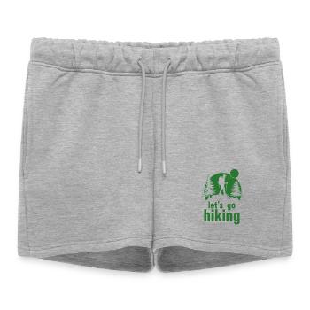 Let's go hiking mountaineer hiker silhouette - Women’s Premium Organic Sweatshorts - heather grey - Front - AI Model Female 172 light (172cm)