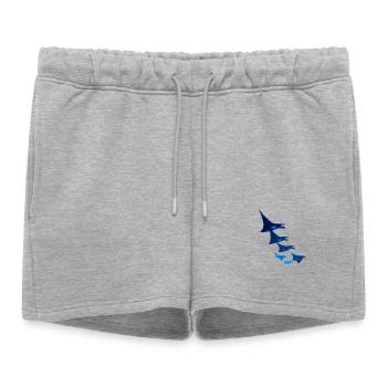 Raie manta, raie diable, raie pastenague, plongeur - Short de survêtement femme premium - gris chiné - Devant - AI Model Female 172 light (172cm)
