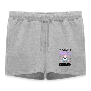 Ma playlist est à 90 % coréenne - Short de survêtement femme premium - gris chiné - Devant - AI Model Female 172 light (172cm)