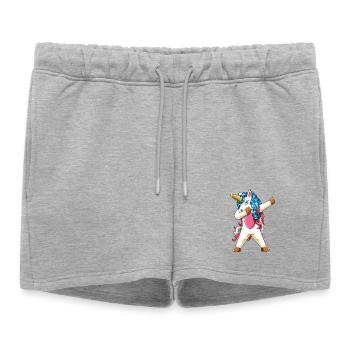 Tamponnement de l’amérique, drapeau patriotique américain, licorne - Short de survêtement femme premium - gris chiné - Devant - AI Model Female 172 light (172cm)